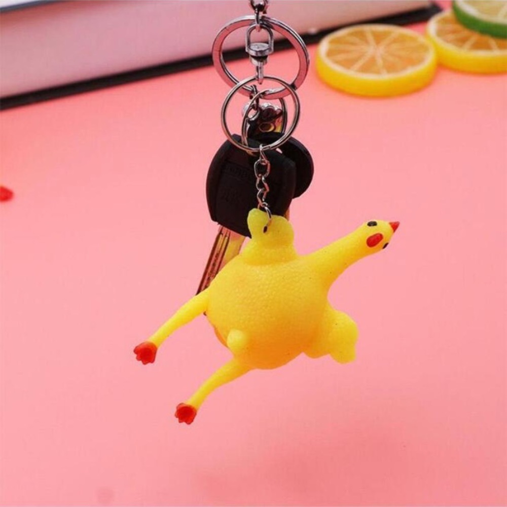 NIP CHICKEN LAYING EGG KEYCHAIN